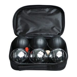 Leisure petanque boules - 3Chrome + 3Black steel = 6-pack - CLASSIC range