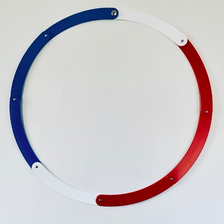 Cercle de lancer en plastique pliable - Bleu/Blanc/Rouge - Par GUIVERT*