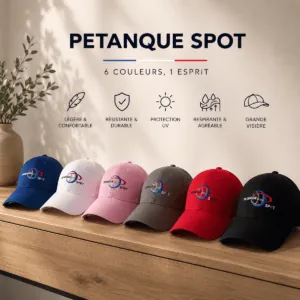 Sport Cap PETANQUE SPOT – Premium Adjustable Baseball Cap Collection – 6 Colors – Large Visor – French Inspired Sportswear Australia
