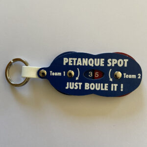 Score counter Petanque Spot - Blue leather front - rotating Manual discs for petanque game score from 0 to 13.