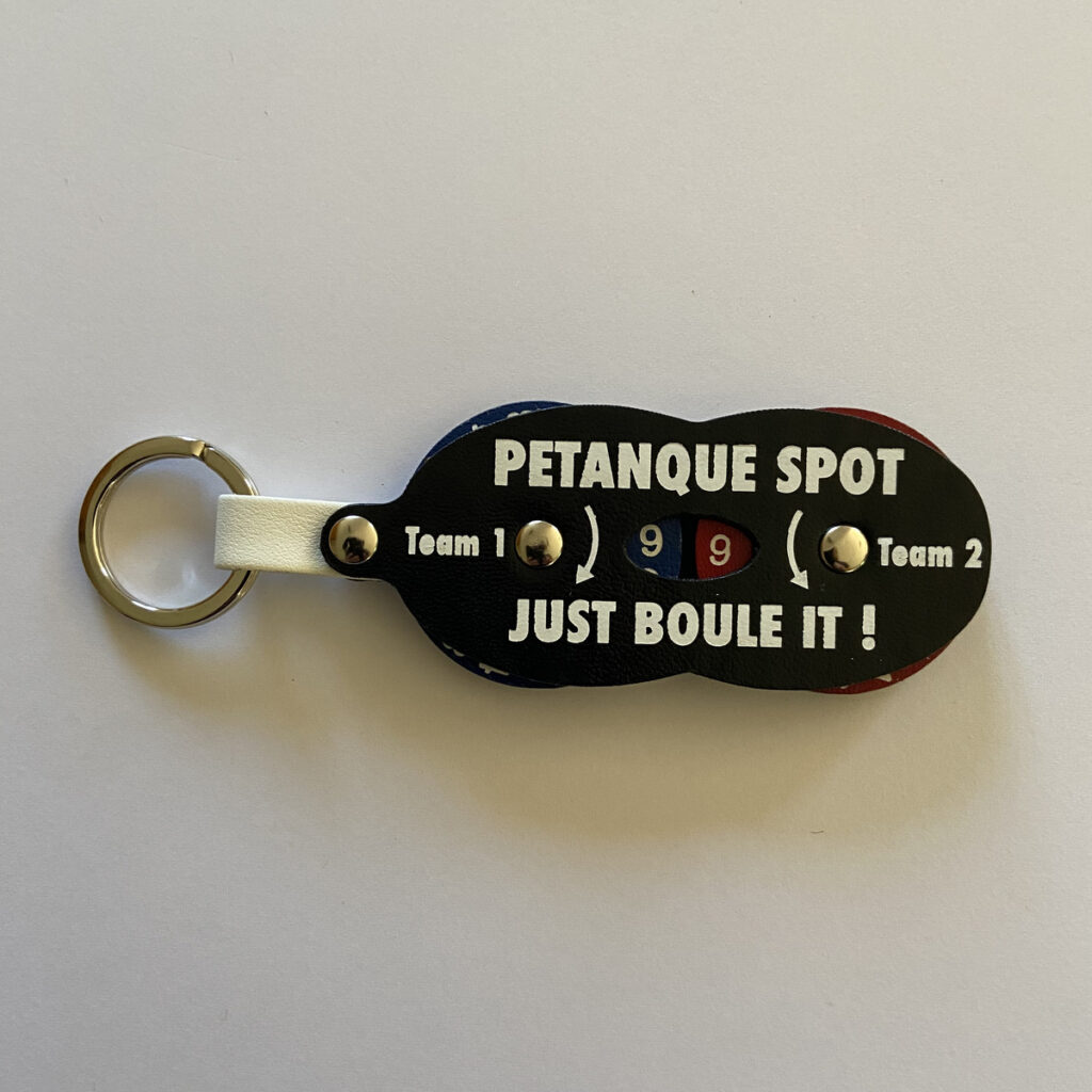 Score counter PETANQUE SPOT - Luxury version - Black leather front - rotating disc for pétanque games from 0 to 13 points