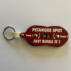 Score counter PETANQUE SPOT - Luxury version - Red leather front - rotating disc for pétanque games from 0 to 13 points